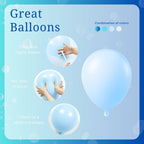 BAUANOOY Ocean Balloons – 60pcs 12" Teal, Turquoise & Clear Latex Balloons for Under-the-Sea Parties