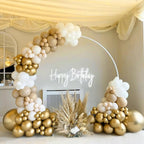 BAUANOOY 100pcs Metallic Gold Balloons 12 Inch | Chrome Gold Balloons with Ribbon for Parties