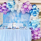 BAUANOOY Frozen Balloons – 60pc 12in Purple & Blue with Snowflake Confetti for Winter Parties