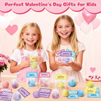 BAYSING Valentines Day Cards for Kids – 24-Pack Stress Relief Balls, Classroom Exchange & Party Favors