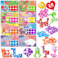 BAYSING Valentines Cards for Kids Classroom – 28 Twist Snake Cube Toys with Cards | Party Favors