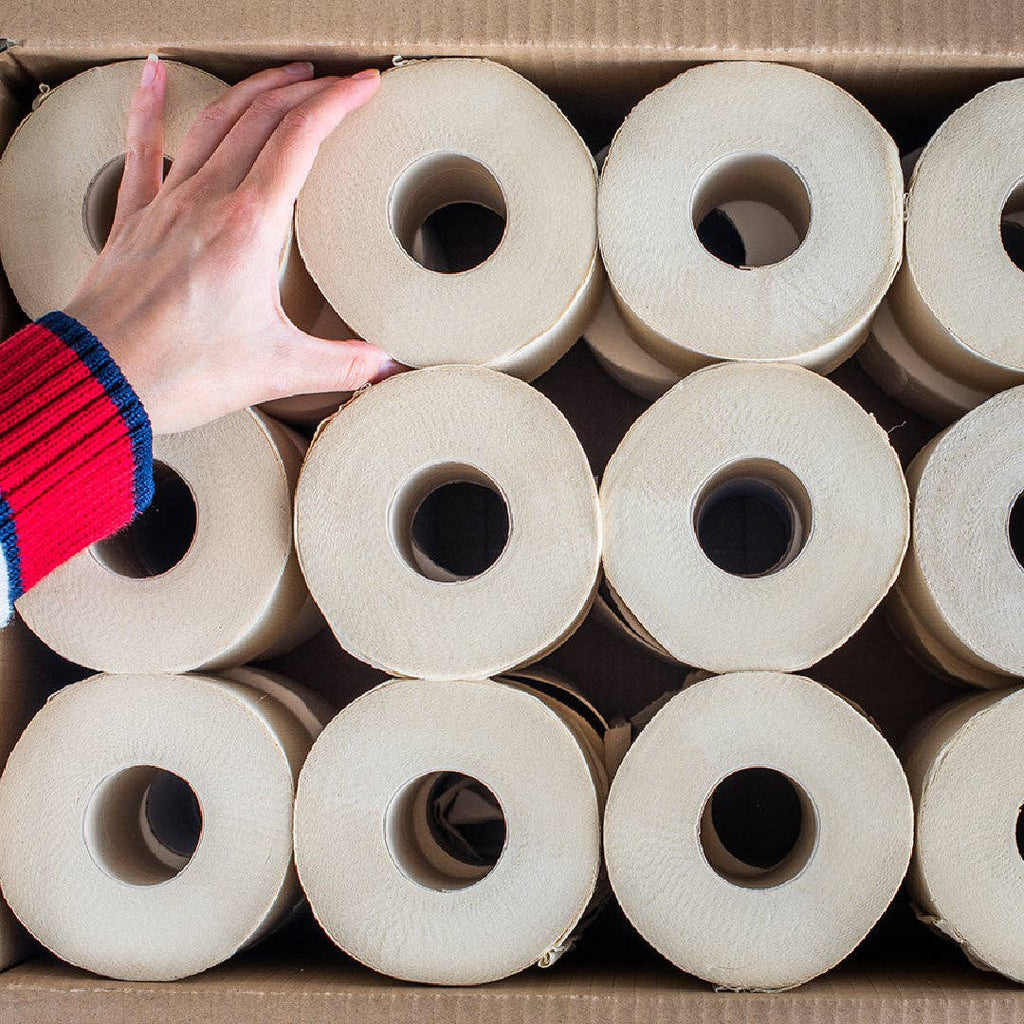 Bazoo Unbleached Bamboo Toilet Paper | 24 Rolls or 48 Rolls | 100% FSC Bamboo, Plastic-Free
