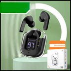 Premium Mini Transparent Wireless Earbuds - Bluetooth 5.3 ENC Noise Cancelling Headphones with Digital Display