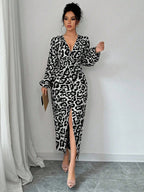 Women's Casual Loose Simple Leopard-Print Dress