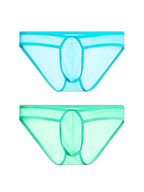 2 Pack Men's Ice Silk Breathable Sexy Low-Rise Anti-Odor Briefs