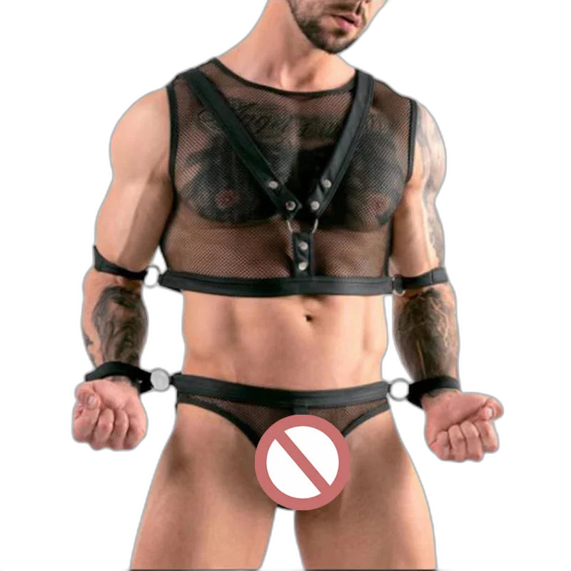 Sheer Dom Mesh Harness Costume