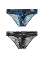 2 Pack Men's Classic Camo Mesh U-Shaped Pouch Breathable Briefs