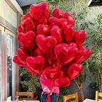 BBPOOL 12Pcs Red Pink Heart Balloons – 18-Inch Foil Hearts for Valentine’s Day, Weddings & Birthdays