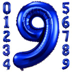 BBPOOL Navy Blue Number 9 Balloons – 40-Inch Dark Blue Foil 9 Birthday Balloon for Parties