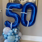 BBPOOL Navy Blue Number 5 Balloons - 40-Inch Large Foil Numeric Balloon for Birthday, Graduation & More