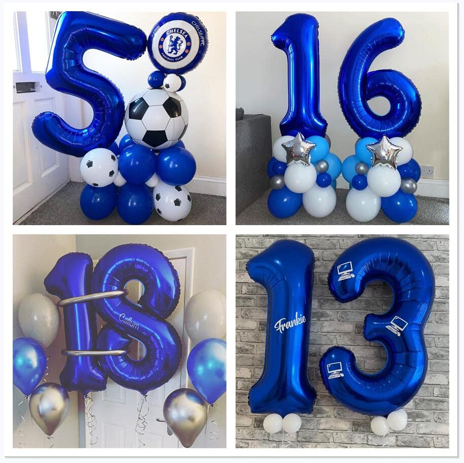 BBPOOL Navy Blue Number 5 Balloons - 40-Inch Large Foil Numeric Balloon for Birthday, Graduation & More