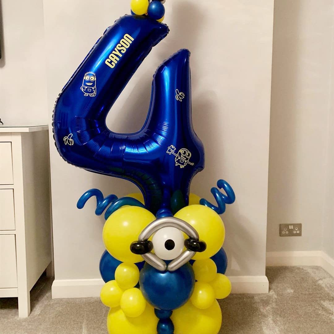 BBPOOL Navy Blue Number 4 Balloons – 40 Inch Foil Mylar Birthday & Event Decor