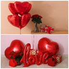 BBPOOL 12Pcs Red Pink Heart Balloons – 18-Inch Foil Hearts for Valentine’s Day, Weddings & Birthdays