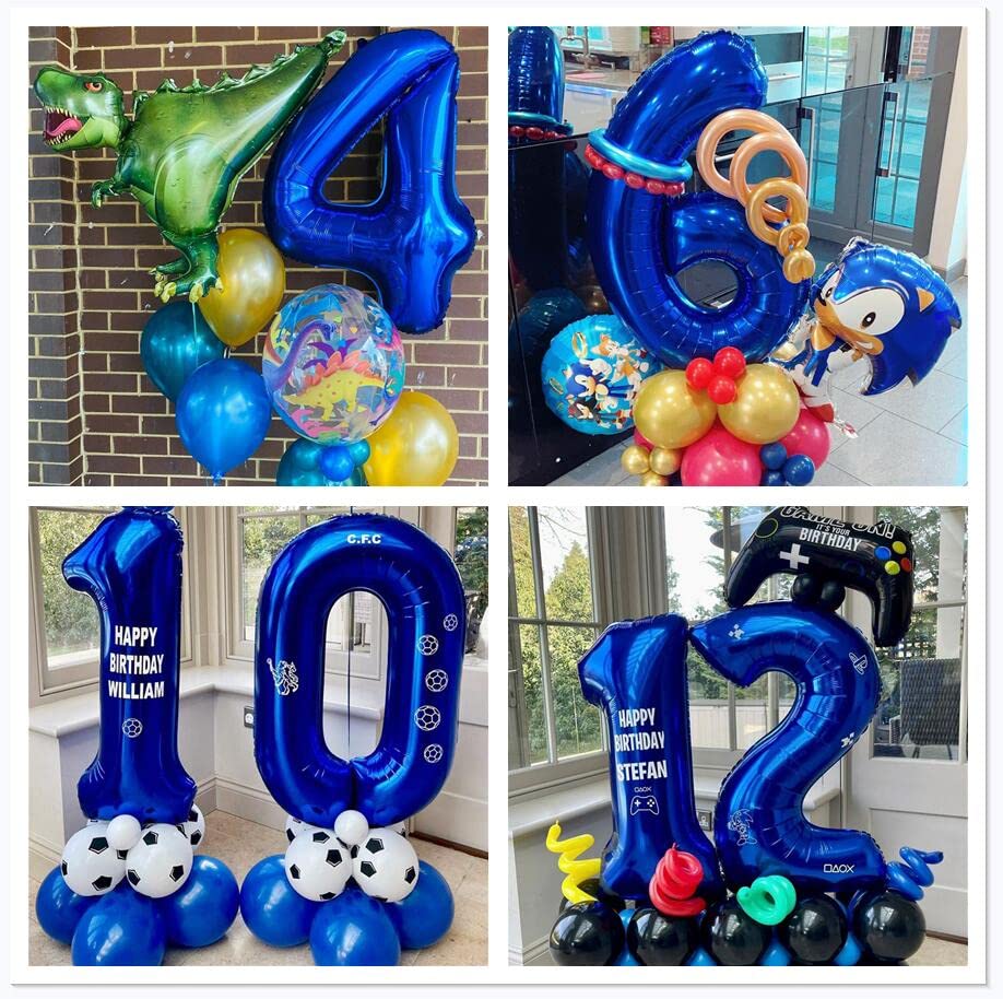 BBPOOL Navy Blue Number 9 Balloons – 40-Inch Dark Blue Foil 9 Birthday Balloon for Parties