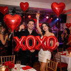 BBPOOL 6pcs XOXO Red Heart Balloons – 16in XOXO Letters & 18in Hearts Foil Banner for Valentines