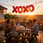 BBPOOL 6pcs XOXO Red Heart Balloons – 16in XOXO Letters & 18in Hearts Foil Banner for Valentines