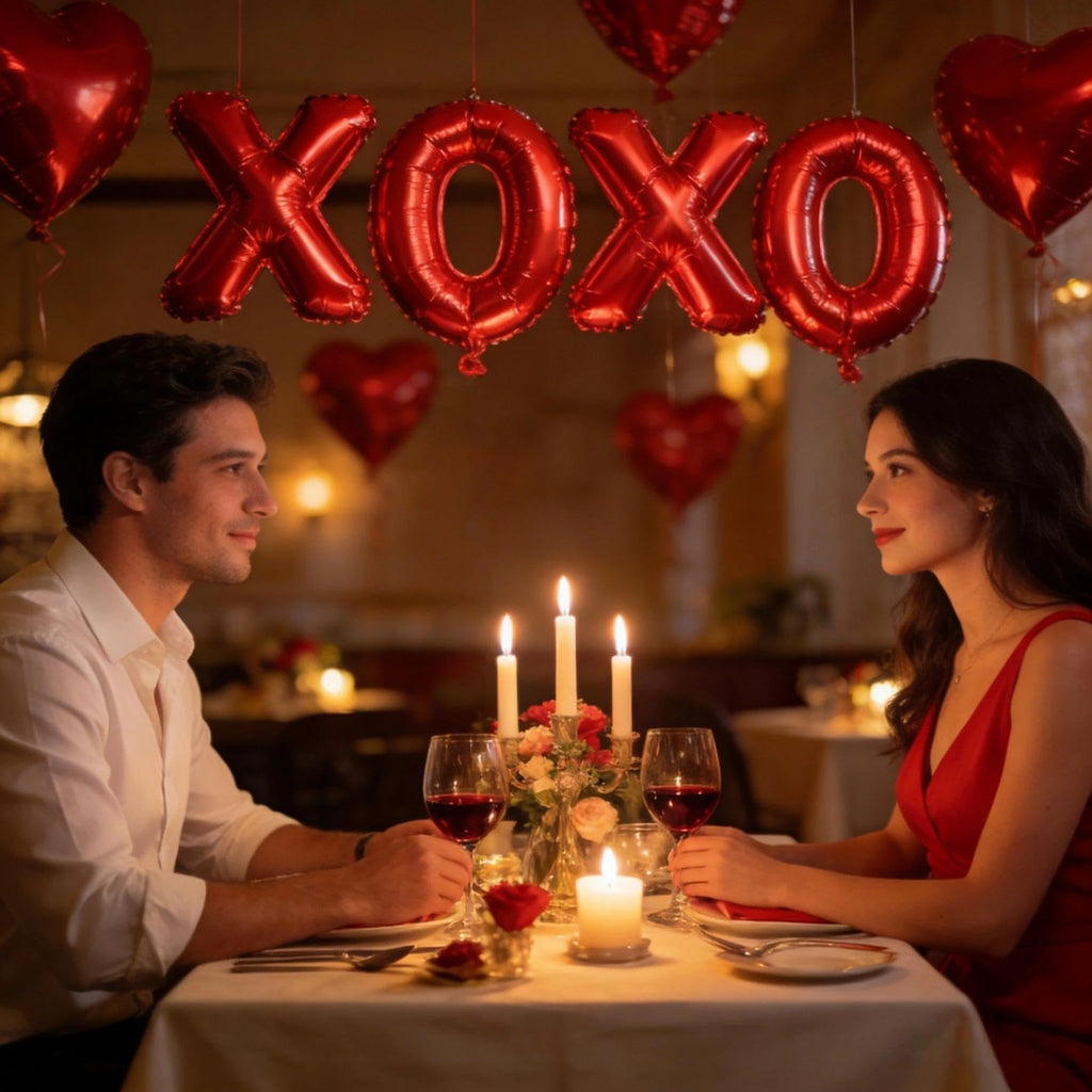 BBPOOL 6pcs XOXO Red Heart Balloons – 16in XOXO Letters & 18in Hearts Foil Banner for Valentines