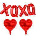 BBPOOL 6pcs XOXO Red Heart Balloons – 16in XOXO Letters & 18in Hearts Foil Banner for Valentines