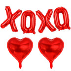 BBPOOL 6pcs XOXO Red Heart Balloons – 16in XOXO Letters & 18in Hearts Foil Banner for Valentines