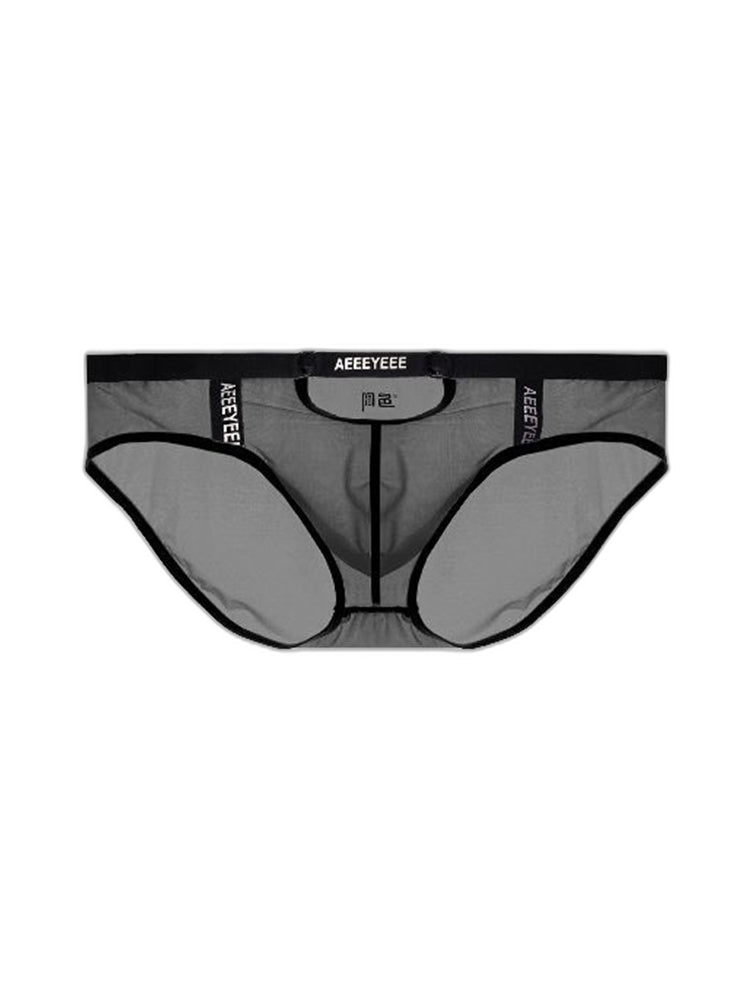 Men's Low Waist Narrow Waist Ice Silk Breathable Convex Pocket Briefs