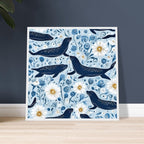 Whimsical Seal and Daisy Framed Wall Art