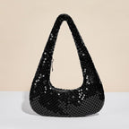 Fashion Metallic Gold Clutch Purse - Women's Elegant Underarm Evening Bag For Party, Prom And Special Occasions