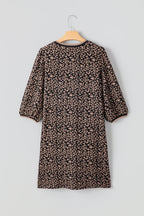 Women's Crab-patterned Printed Long-sleeve V-neck Dress