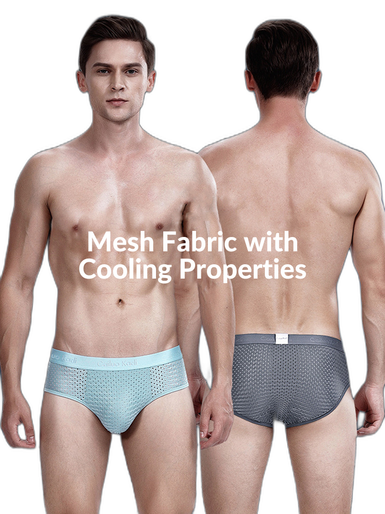 4 Pack Breathable Ice Silk Antibacterial Men's Briefs