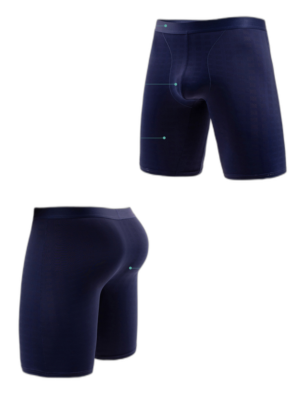 2 Pack Men’s Front Pouch Mesh Boxer Briefs