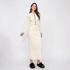 Women's Solid-color Casual Cardigan And Skirt Setsoft And Gentle All-in-one Outfit