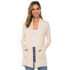 European And American Mid-length Long-sleeved Cardigan Sweater Women