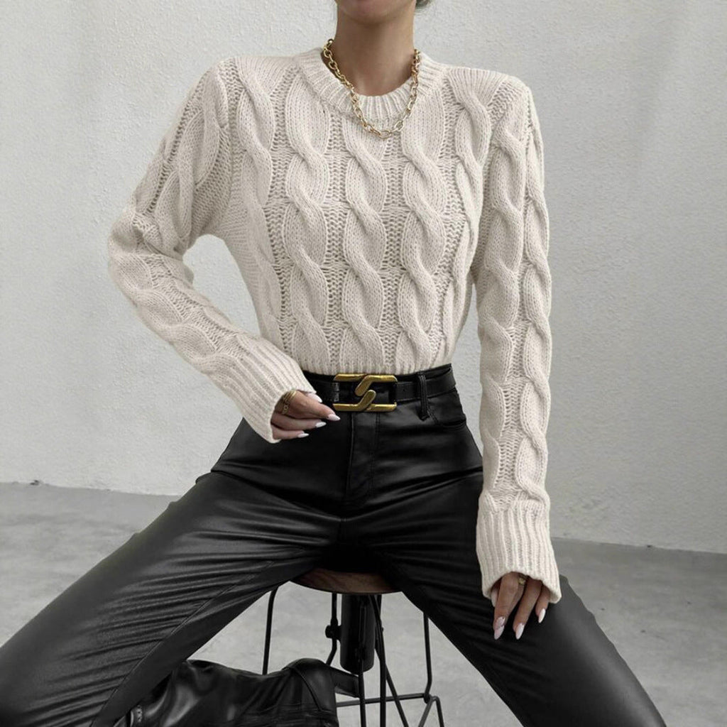 Loose-fitting Knitted Women's Pullover Sweater