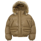 Retro-style Padded Cotton Coat With A Thick Fur Collarunisex