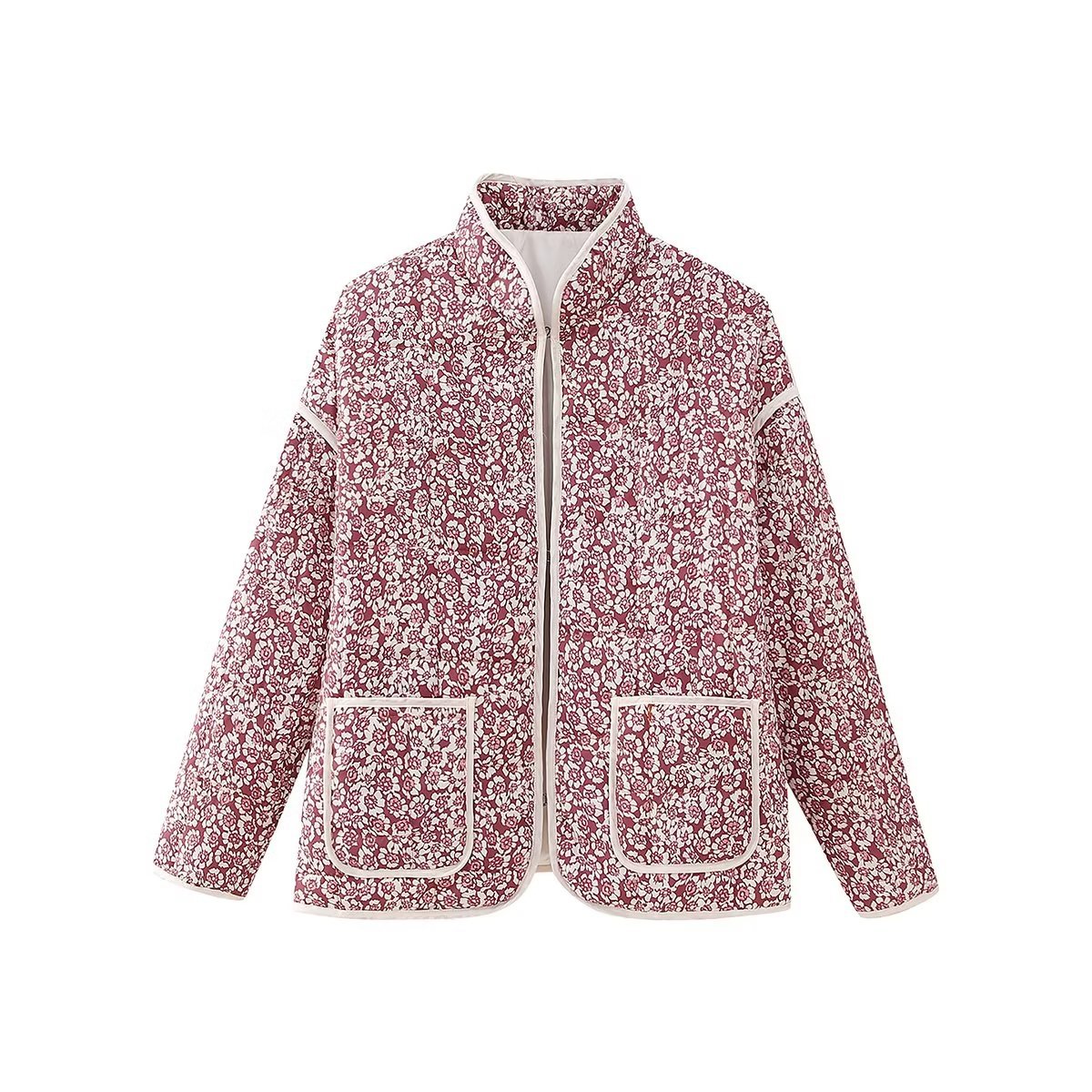 Flower Thin Pocket Decorative Cardigan Cotton Jacket
