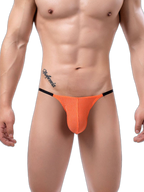 3 Pack Men's Low Rise Striped Camisole Briefs with Raised Pockets