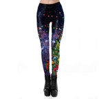 Women's Lace Christmas Print Stretch Leggings