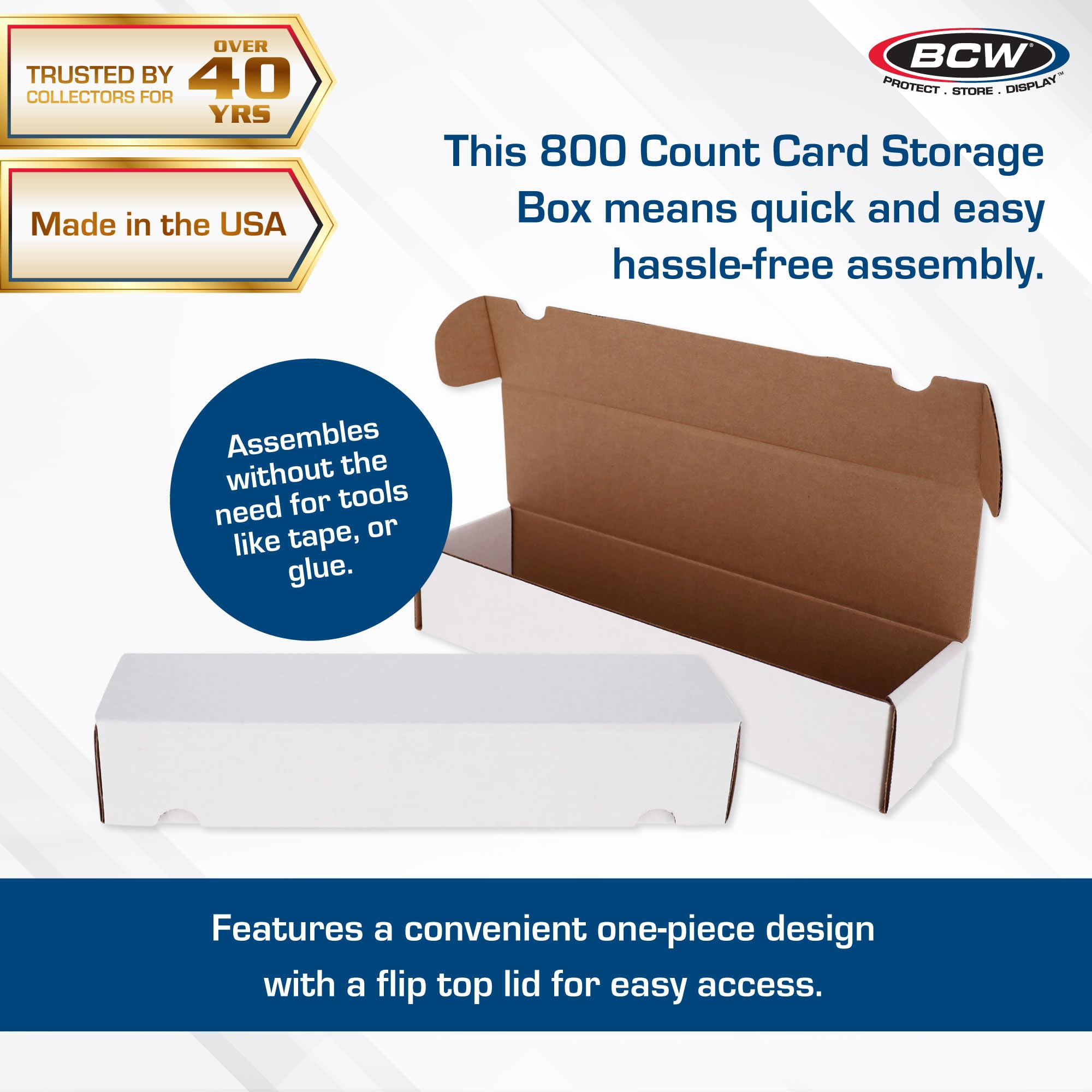 BCW 800ct Trading Card Storage Boxes - 3 Pack | Organizer for Sports Cards, MTG, Pokemon & Card Games