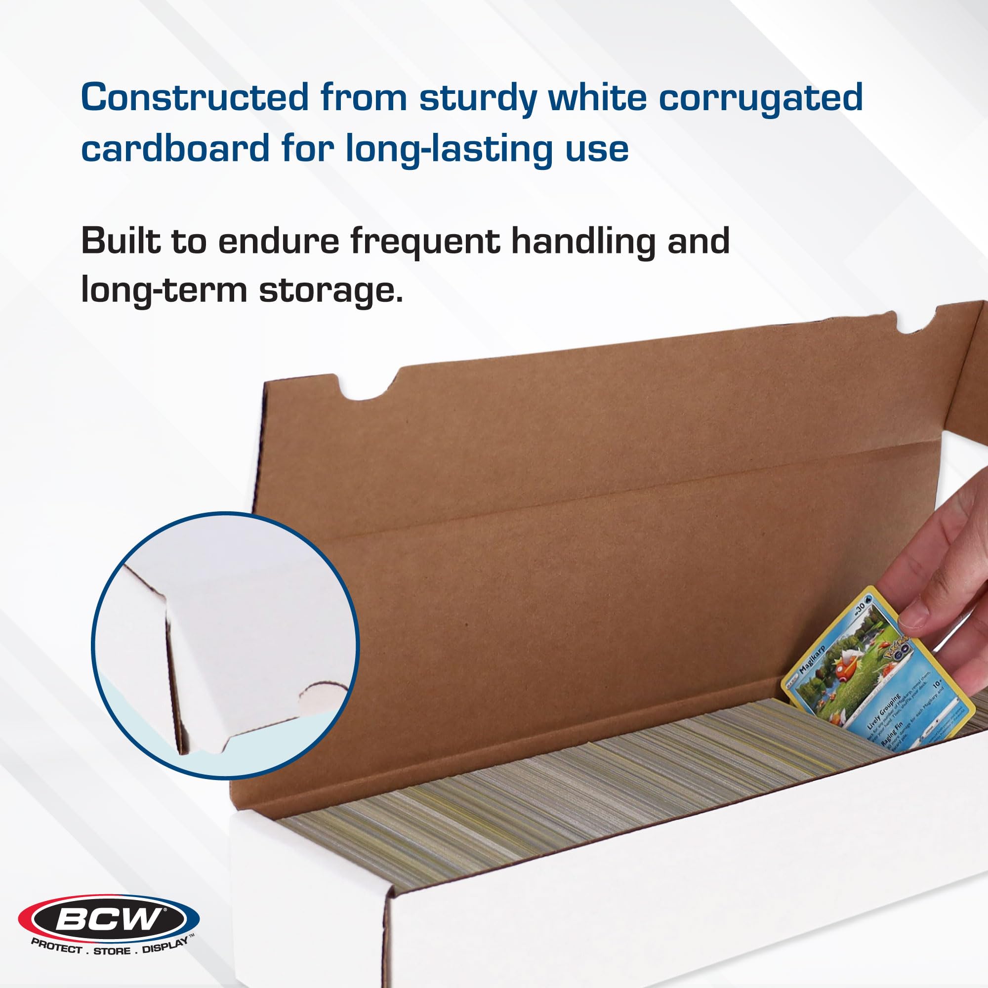 BCW 800ct Trading Card Storage Boxes - 3 Pack | Organizer for Sports Cards, MTG, Pokemon & Card Games