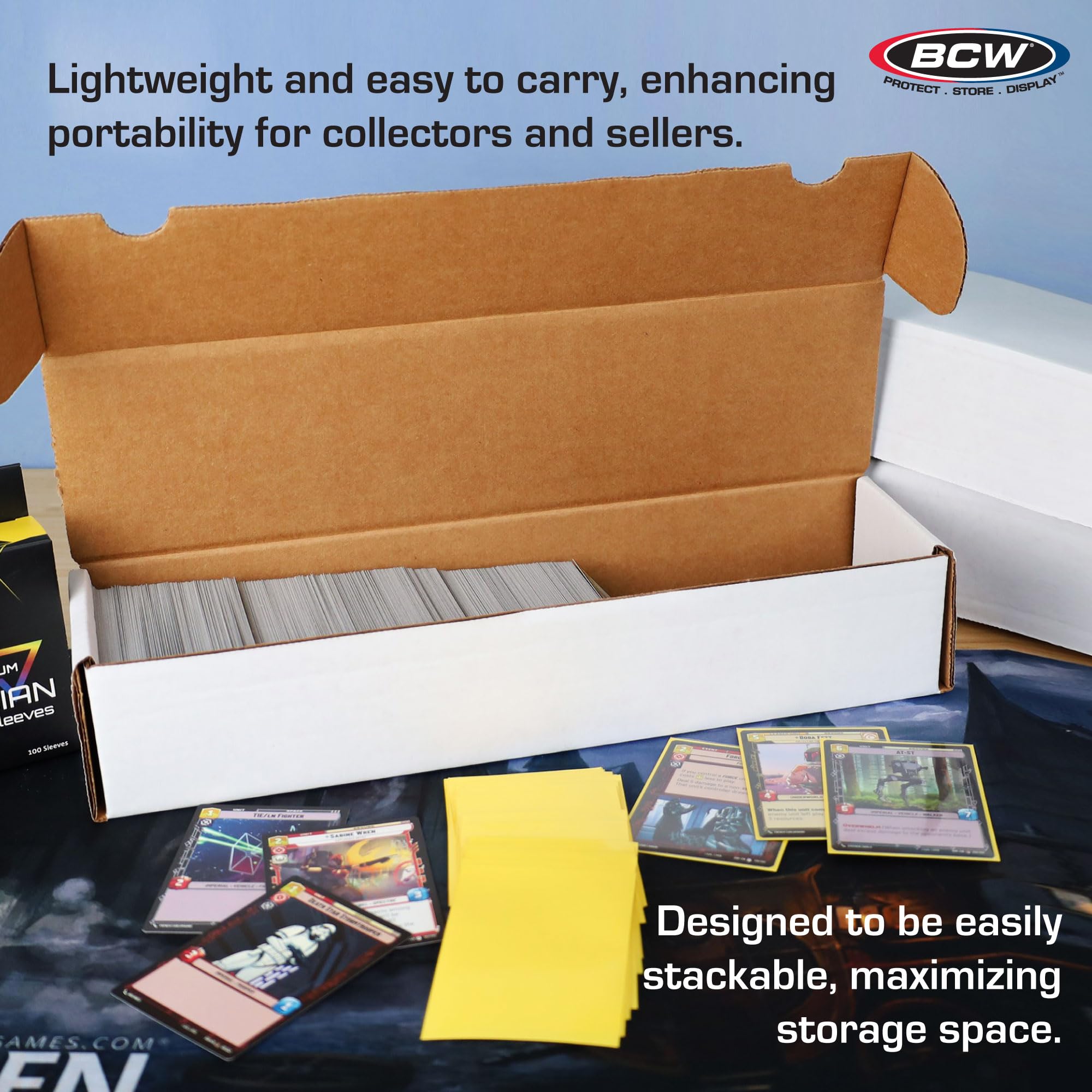 BCW 800ct Trading Card Storage Boxes - 3 Pack | Organizer for Sports Cards, MTG, Pokemon & Card Games