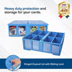 BCW Collectible Card Bin Blue | Holds 3200 Cards | 4 Dividers | MTG, Pokemon & Sports Cards Storage