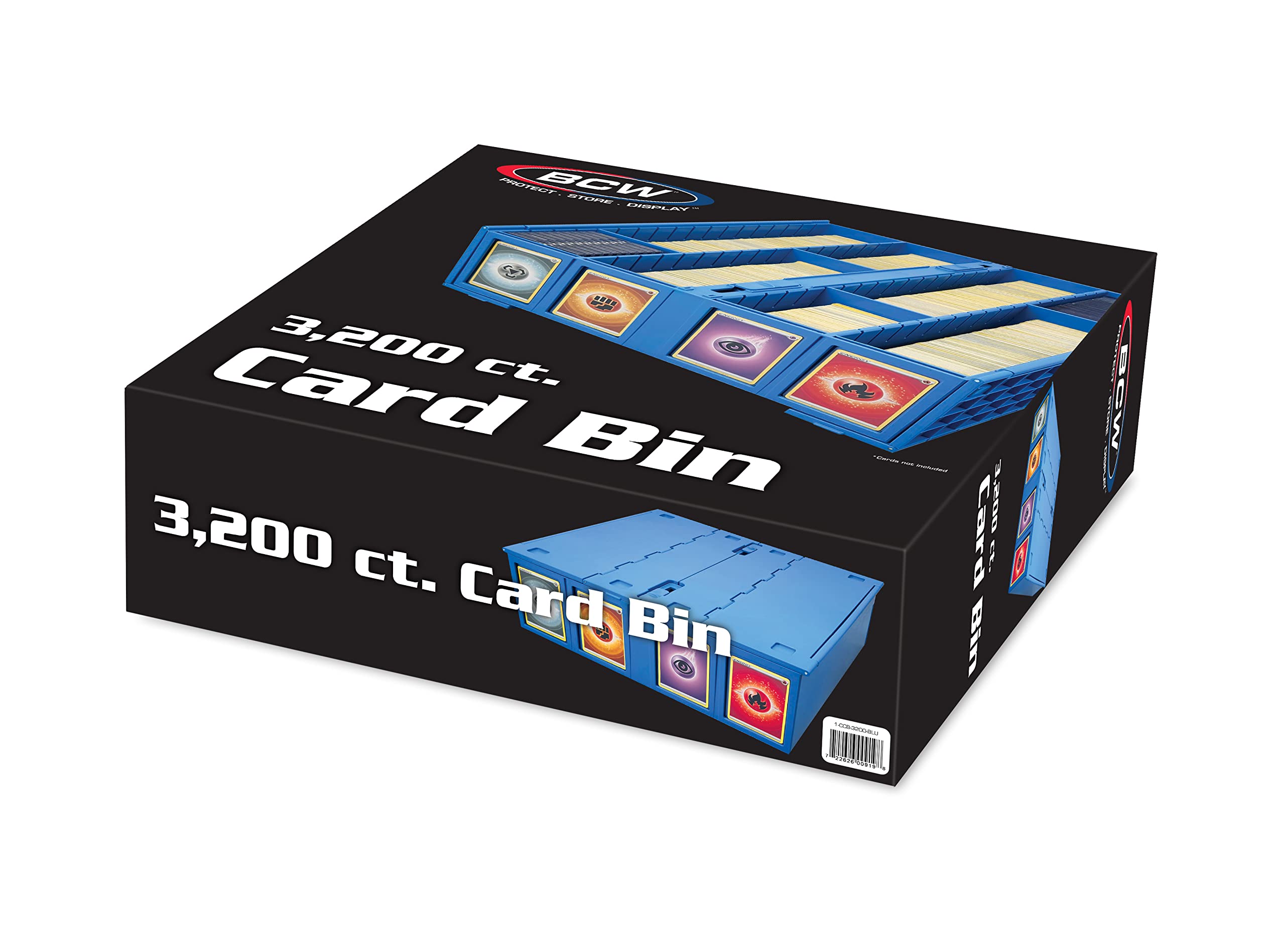 BCW Collectible Card Bin Blue | Holds 3200 Cards | 4 Dividers | MTG, Pokemon & Sports Cards Storage