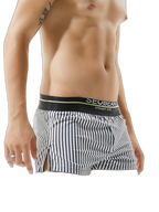 Mens 100% Cotton Striped Loose Home Boxer Shorts