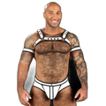 Mr S Leather Neoprene Bulldog Harness | White