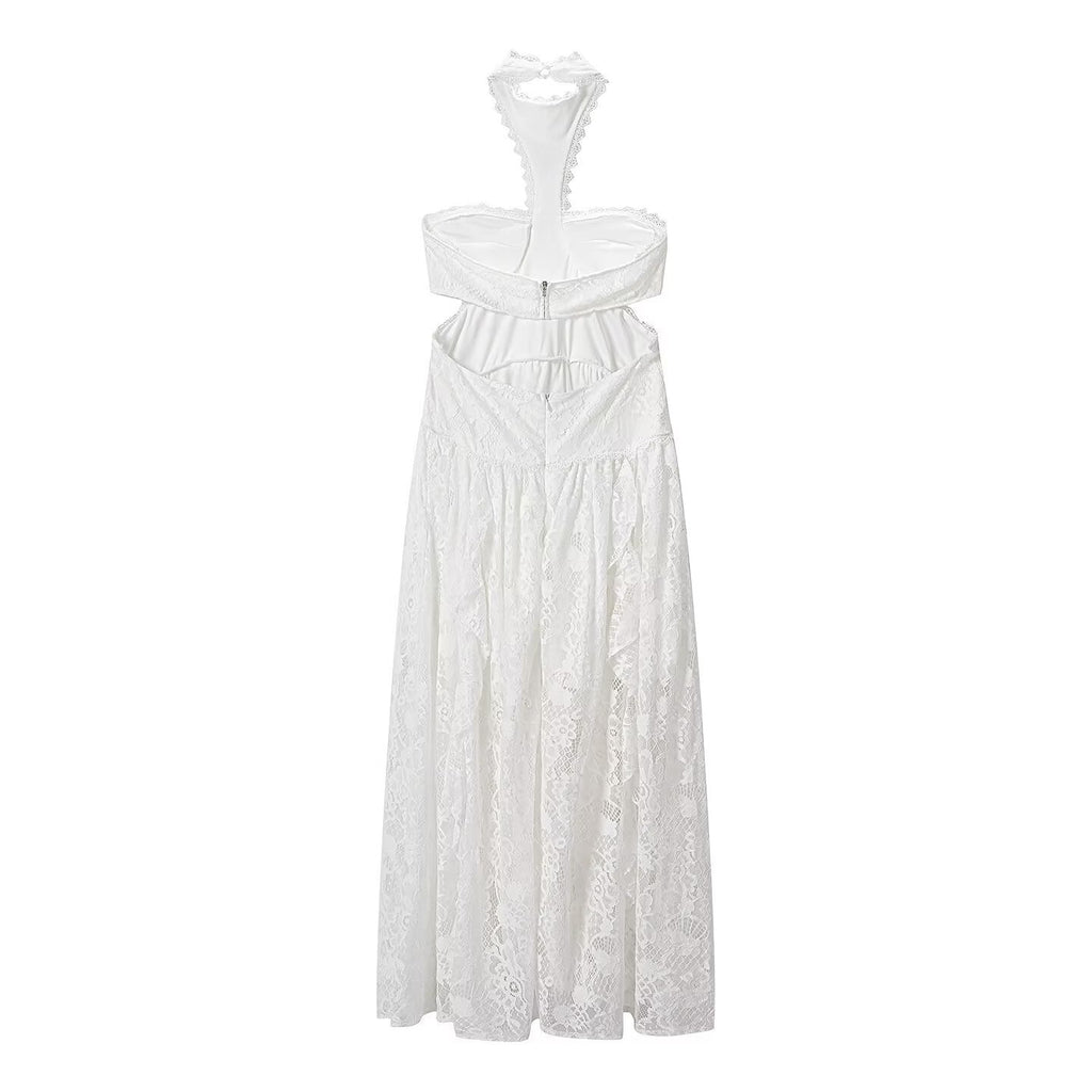Women's Lace Slip Dress Resort-Style Long Skirt