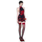 Fashionable Halter-neck Sheath-style Dress With A Backless Design