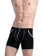 3 Pack Men's Long Leg Boxer Briefs Made of Ultra-Thin Ice Silk with Anti-Wear Elastic