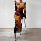 Women's Color-Block Dye-Effect Dress