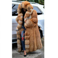 Faux Fur Coat Women Long Hooded Fur Coat