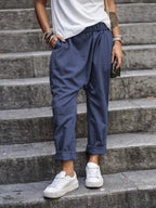 Women's Casual Pants With Pockets Elastic High Waist Harem Trousers Fashion Streetwear Clothing