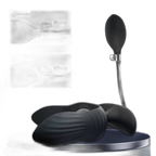 Petal - Inflatable Vibrating Butt Plug - Black Anal Dilator